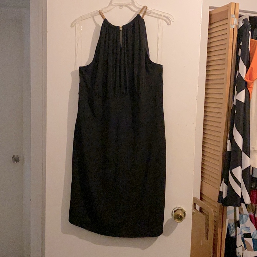 Black dress with chain collar